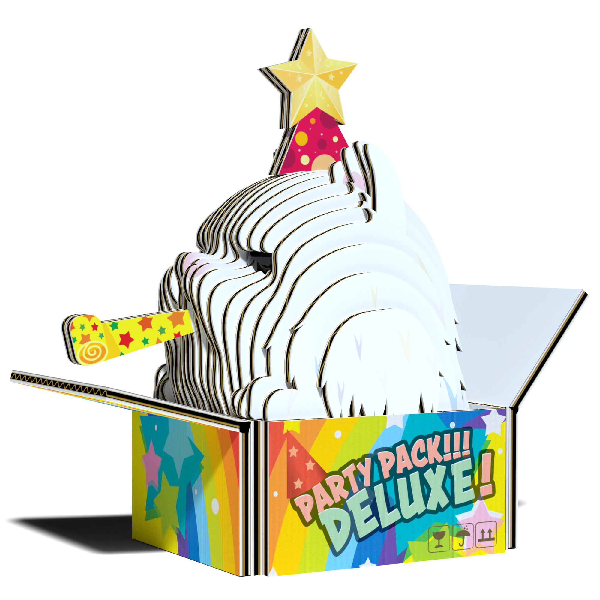 EUGY Cat - Cottonball 3D Puzzle - contains 28 puzzle pieces
