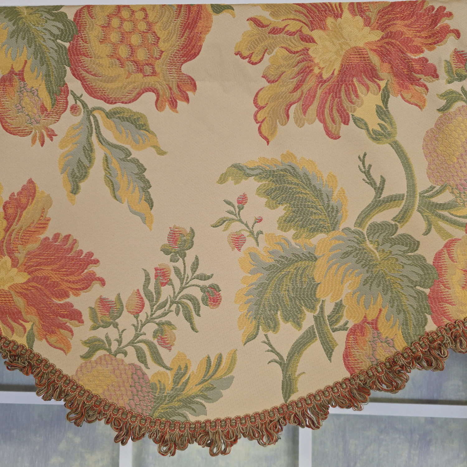 RLF Home 100% Cotton Sublime Cornice  Fully lined Windows Rod Pocket Valance 50" x 17"  Orange