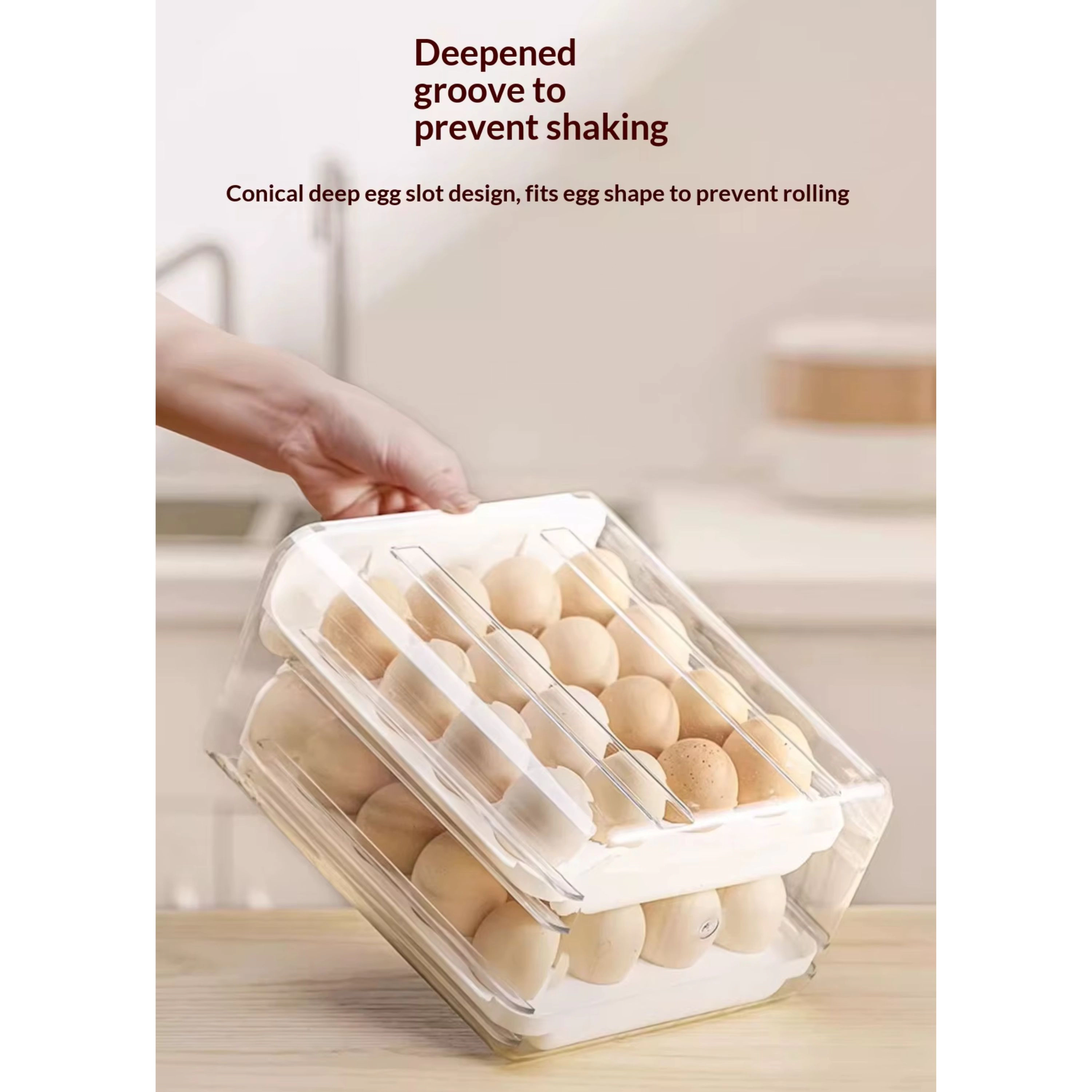 Kitcheniva Stackable Egg Holder Drawer For Refrigerator