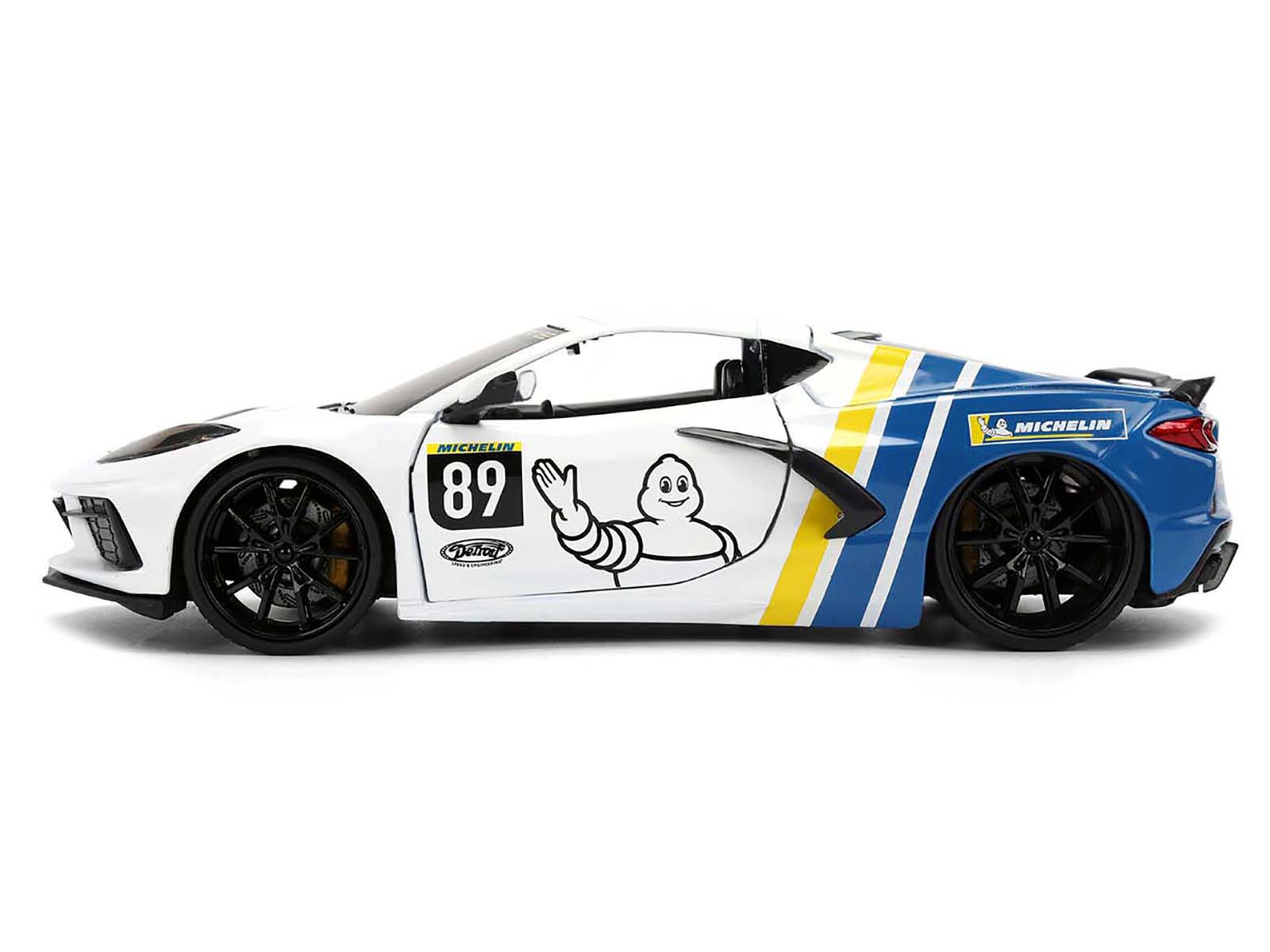 Jada 2020 Chevrolet Corvette Stingray C8 #89 "Michelin" White with Yellow and Blue Stripes "Bigtime Muscle"