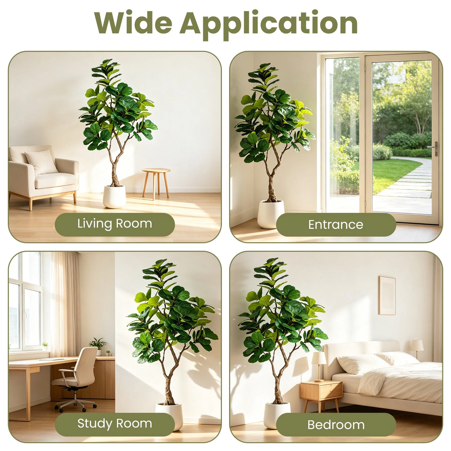 GBruno 6FT Artificial Fiddle Leaf Fig Tree