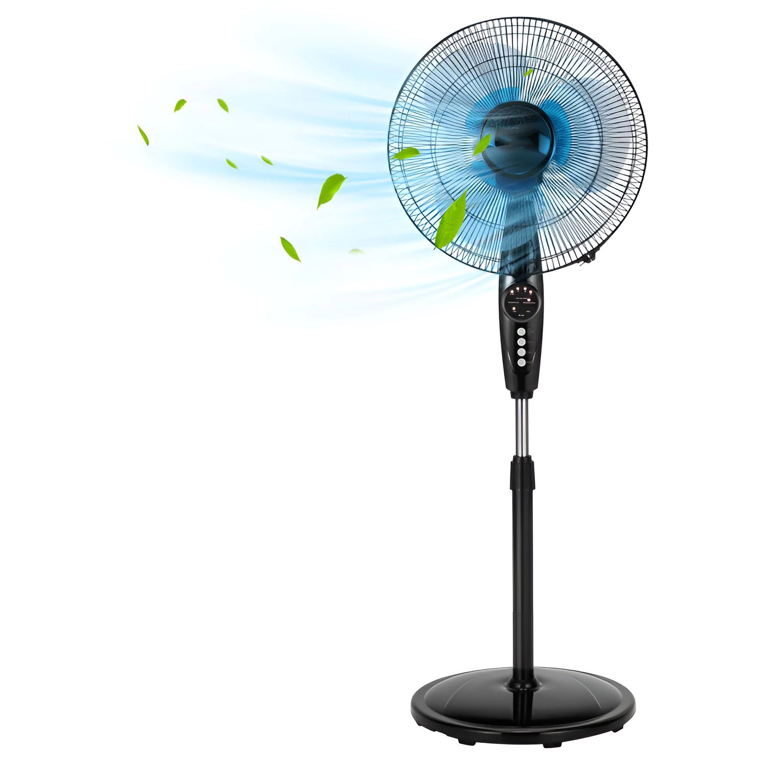 SlickBlue Adjustable Dual-Blade Floor Fan with 3 Wind Modes and Timer