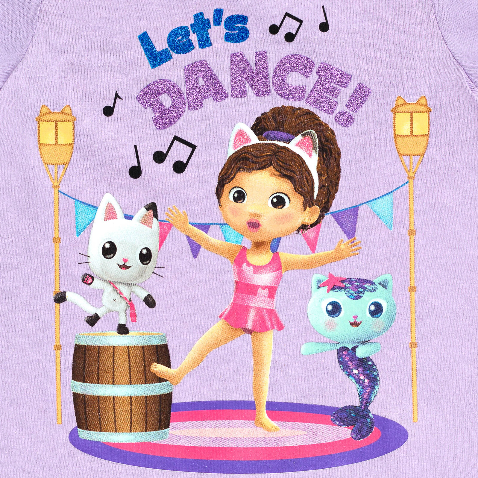 Dreamworks Gabby's Dollhouse Girls' 3-Pack Glitter T-Shirts