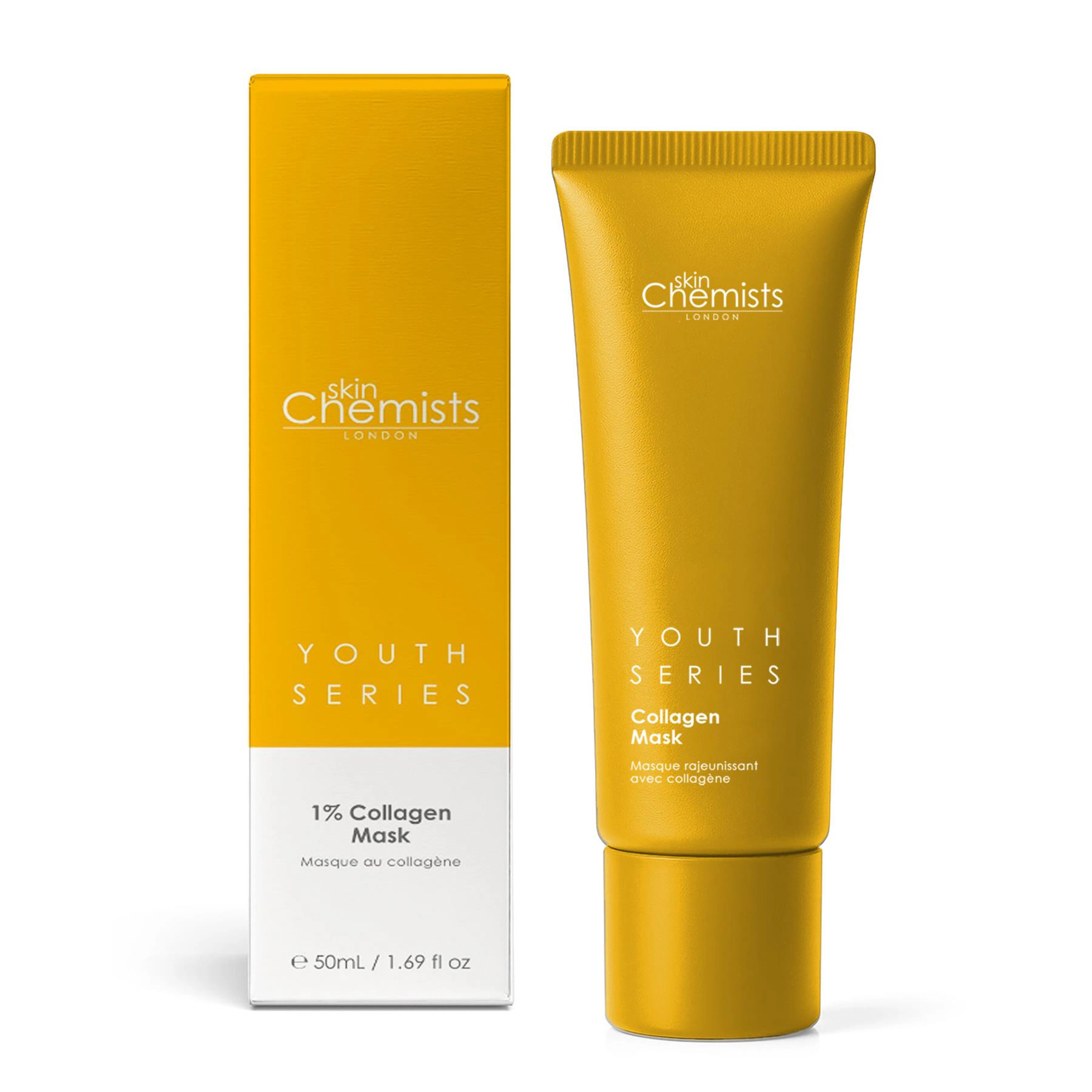 skinChemists Youth Series 1% Collagen Mask 50ml - Firming Anti-Aging Treatment for Loss of Firmness