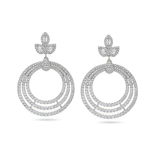 AGP PARIS Womens Gleaming Cluster Drop Earrings