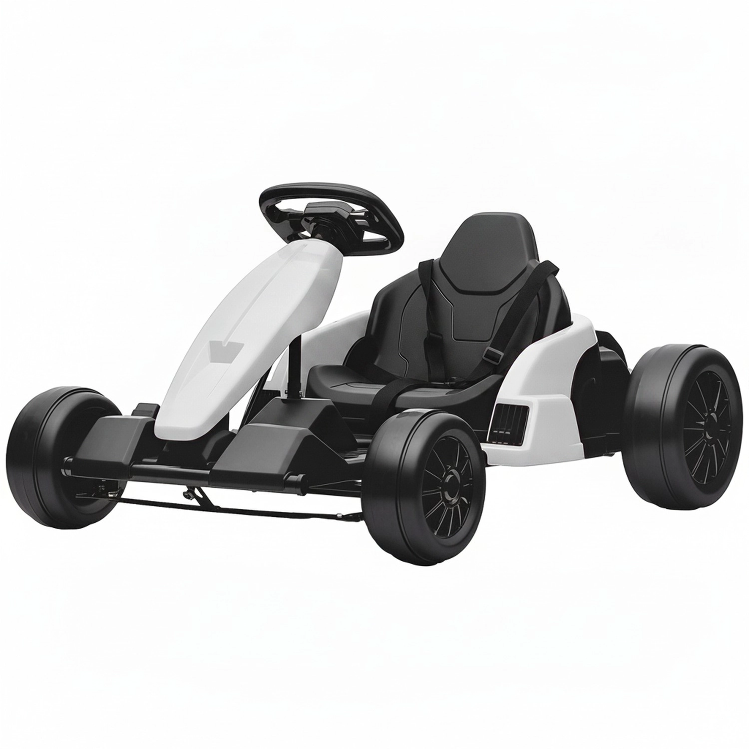 HONGGE Qaba 24V Electric Go Kart with Dual 150W Motors, Adjustable Seat & 11.2MPH High Speed, Slow Start
