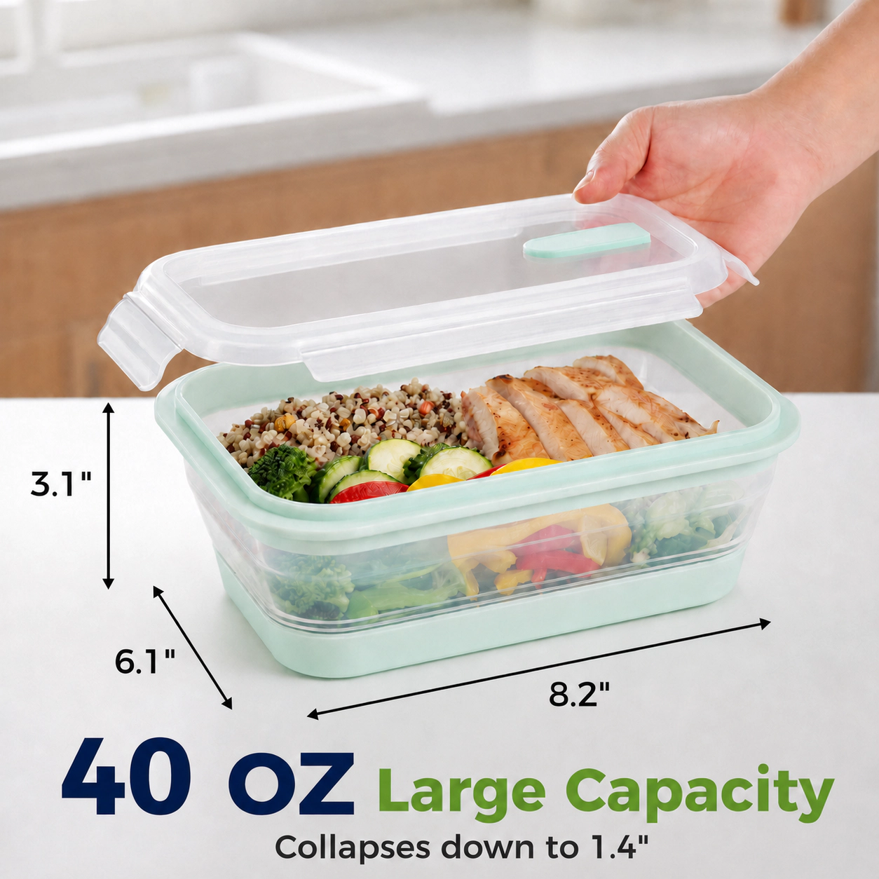 CHEFSPOT Collapsible Silicone Food Storage Containers 2 Pack