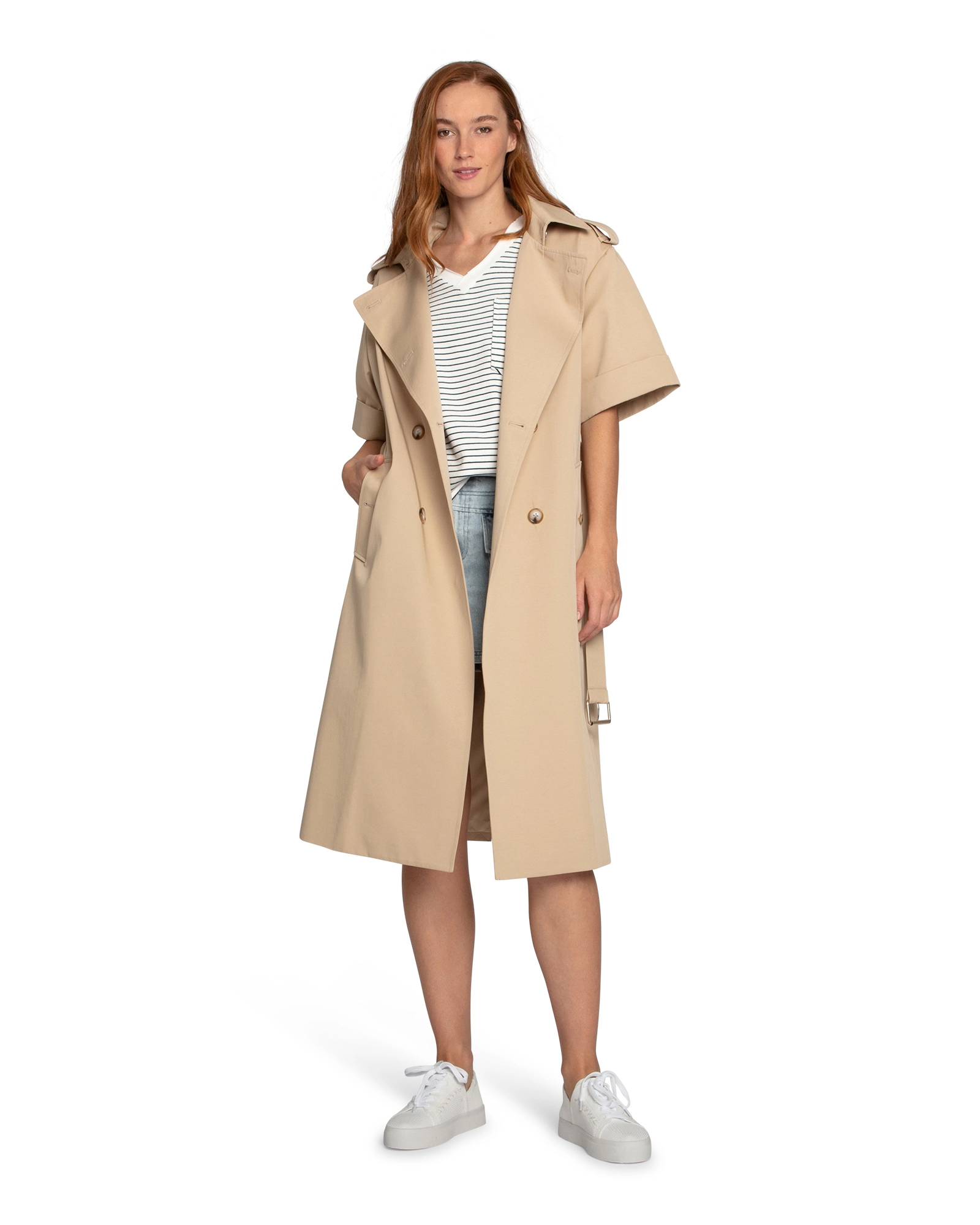 Belle & Bloom Womens Dust Daring Short Sleeve Trench Style Dress