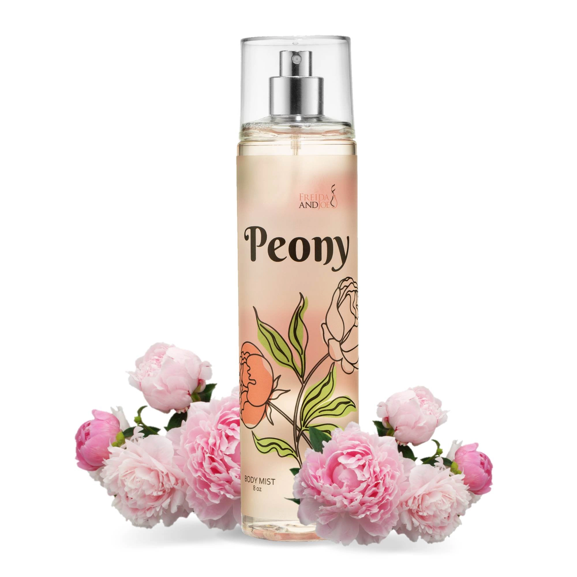 Freida and Joe Women Peony Fragrance Body Mist in 8oz Spray Bottle
