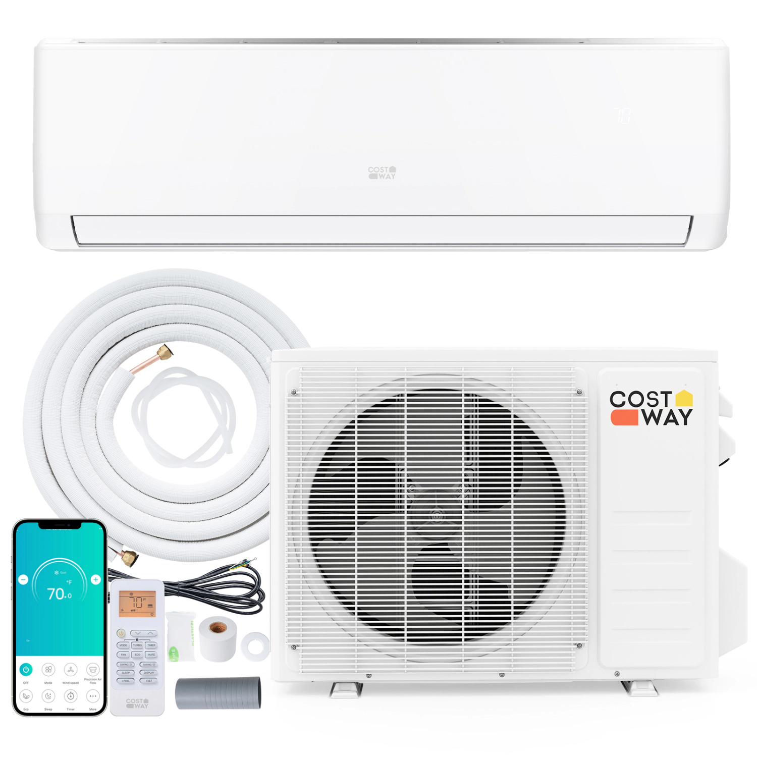 LJG EcoGuard Series 12000 BTU 20 SEER2 208-230V Mini Split Air Conditioner and Heater