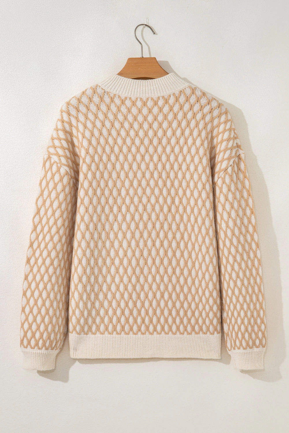 Threaded Pear Women's Ximena Rhombus Textured Knit Sweater