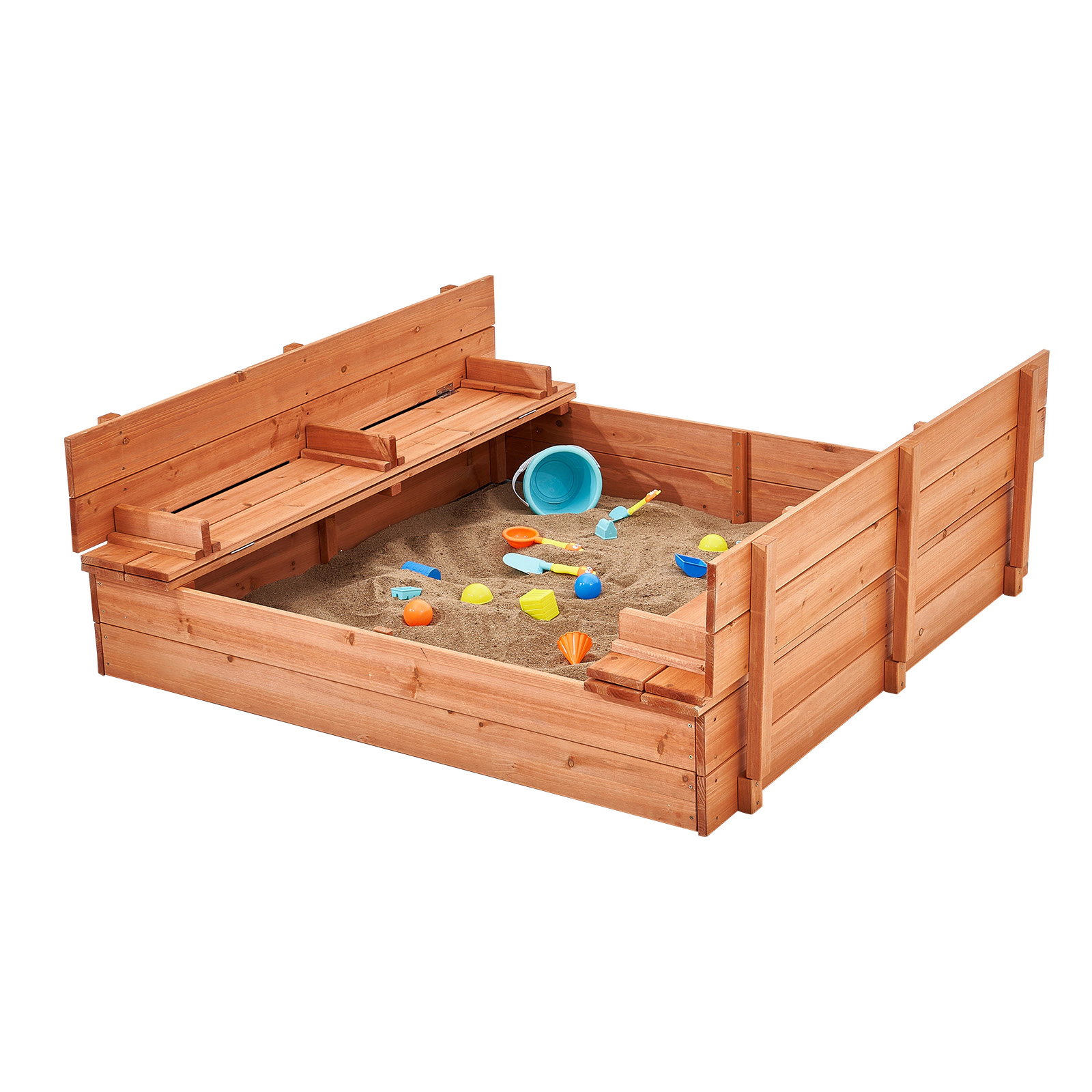 HONGGE Sandbox with Sand Pit and Bottom Liner for Outdoor Backyard Beach Park, Gift for Ages 3-12