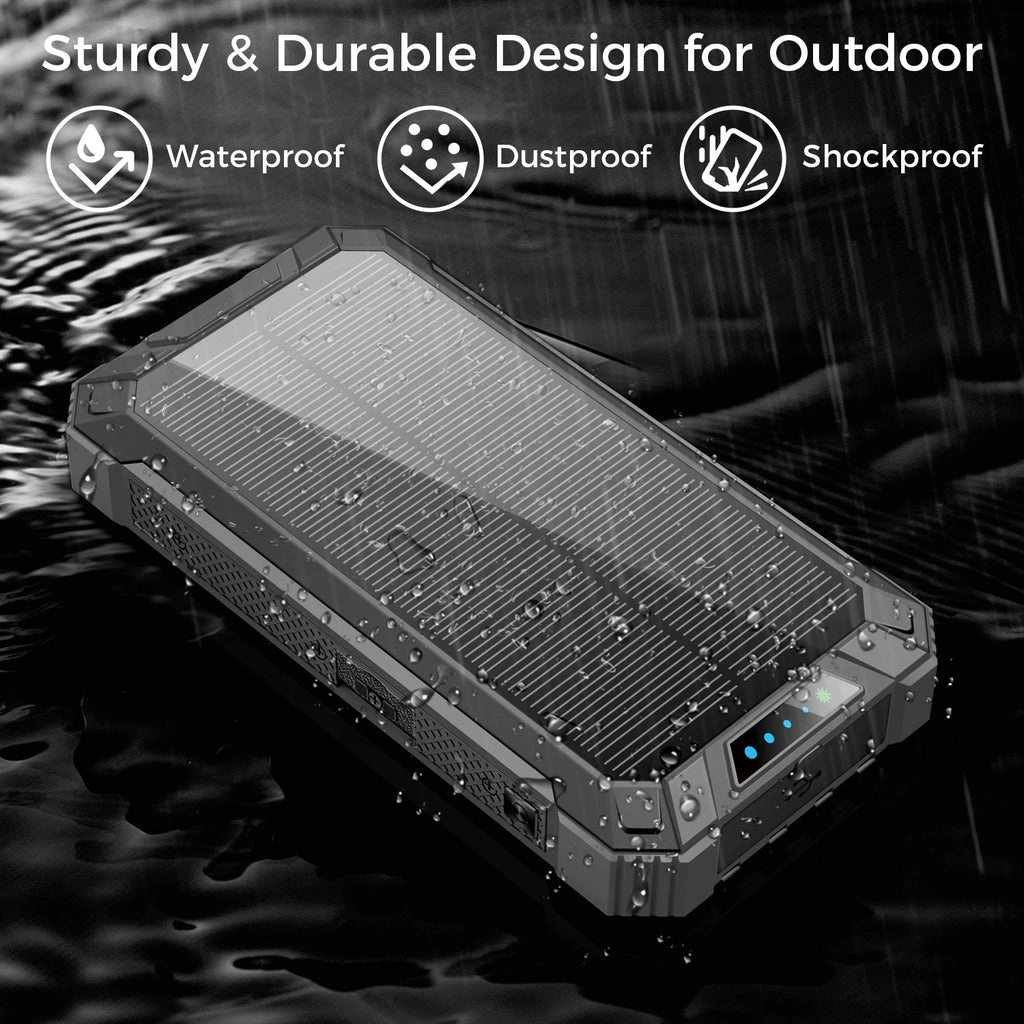 Alpha Digital 20,000mAh, Solar, 4 Cables, Wireless Charging - Power Bank