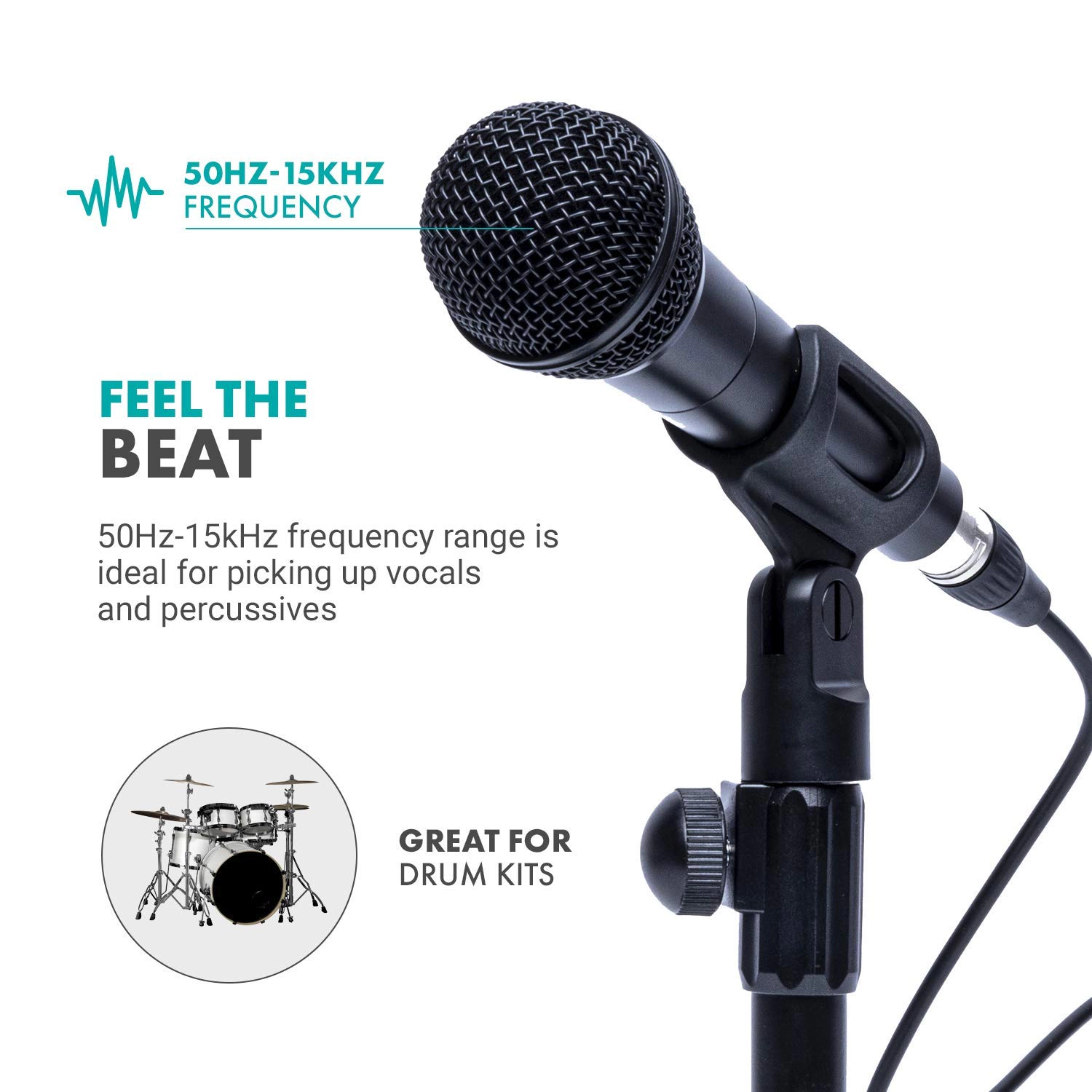 Movo HV-M5 Dynamic XLR Cardioid Vocal Microphone with Internal Shockmount and Windscreen