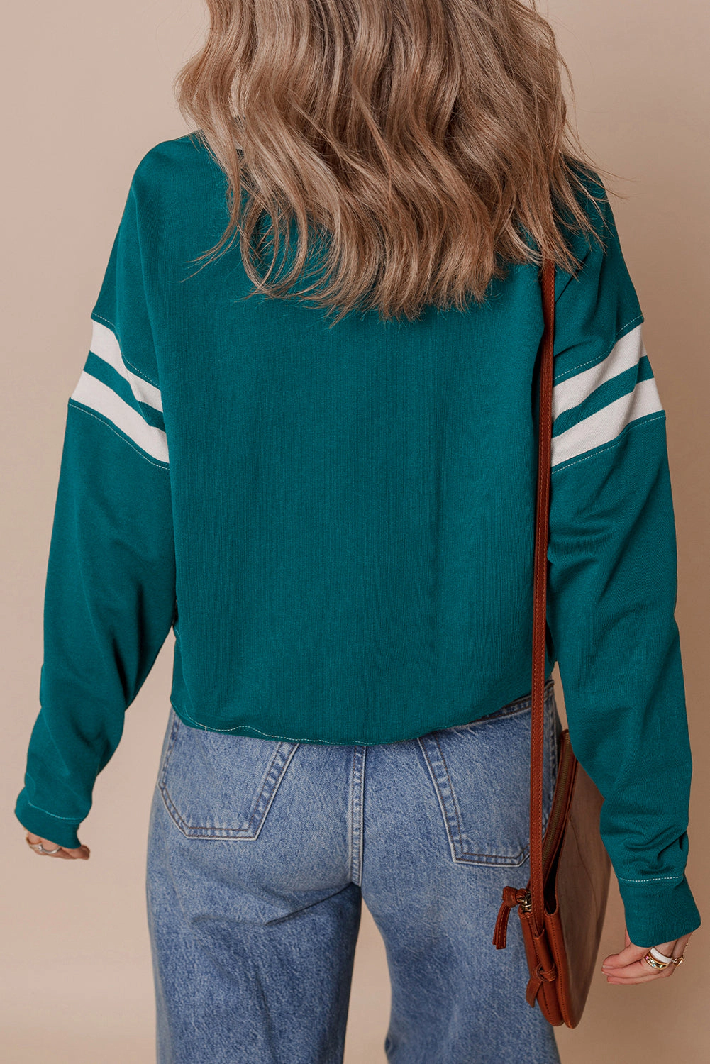 Threaded Pear Women's Jadeita Patchwork Drop Shoulder Sweatshirt
