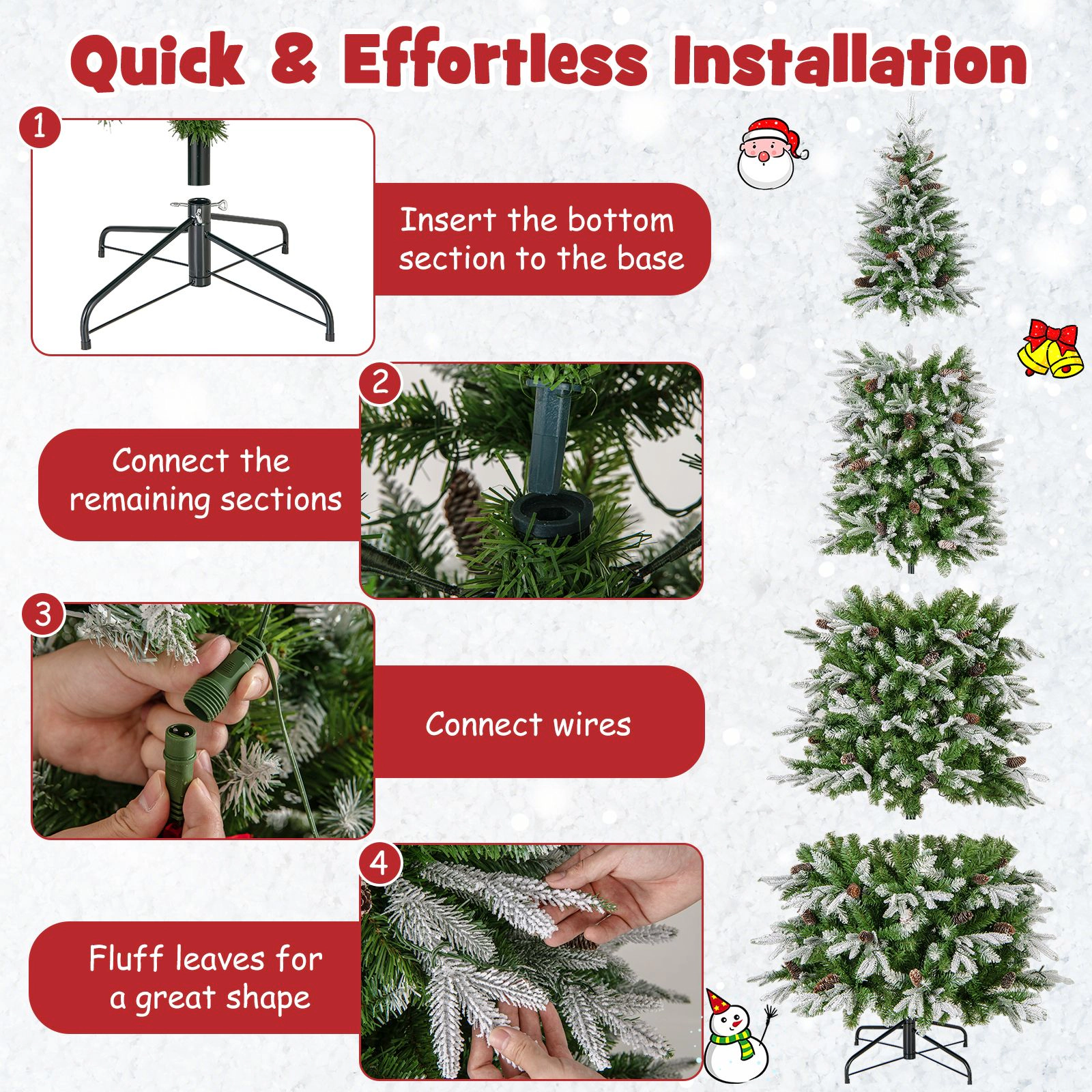 SlickBlue Green and White Artificial Christmas Tree for Home
