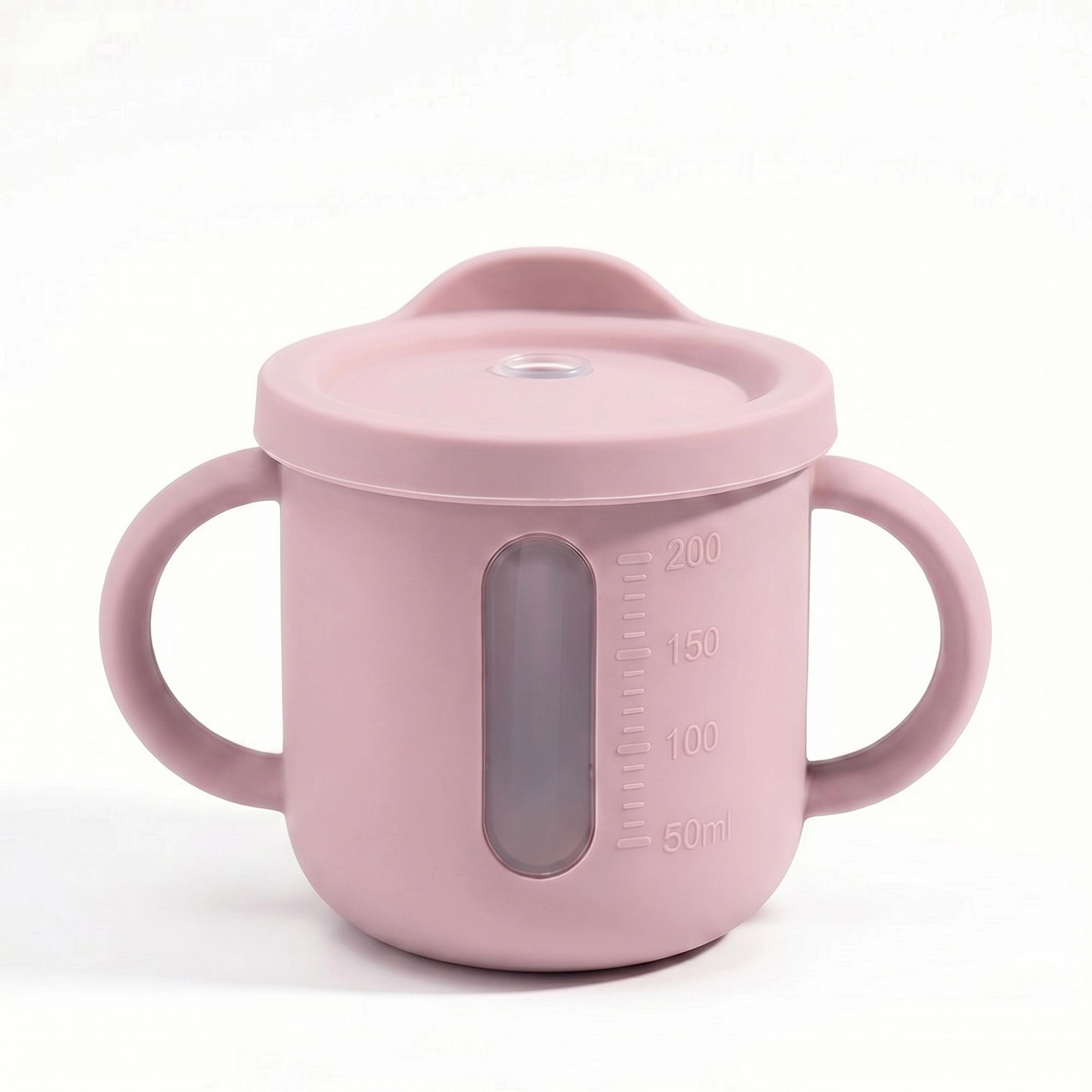 Alilang Training Cup with Straw and Double Handles Soft Silicone Toddler Sippy Cup with Measurement Markings 5