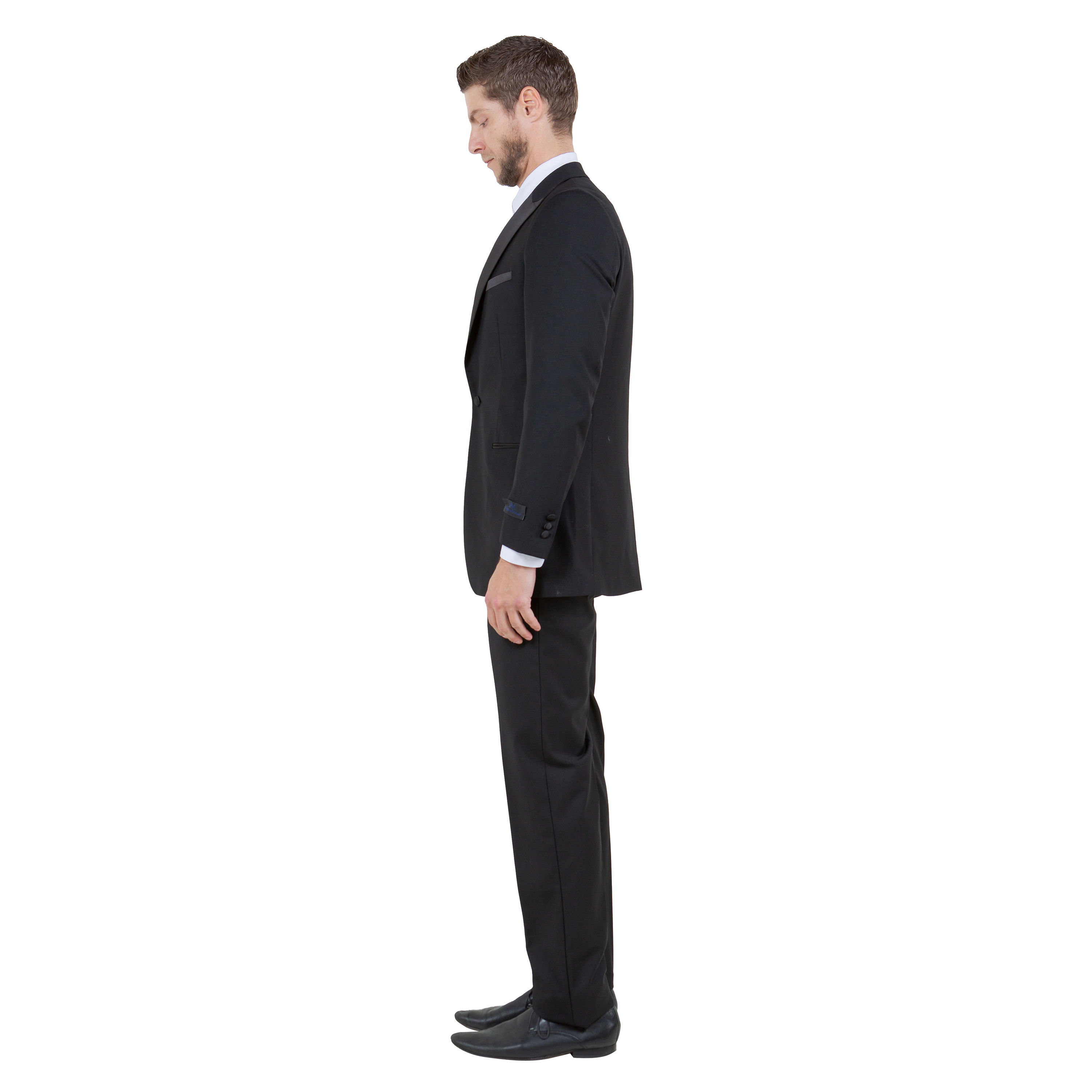 Bryan Michaels Mens Slim Fit Satin Peak Lapel 2 Piece Tuxedo Set