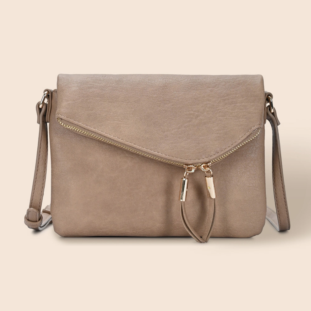 FASHNZFAB Faux Leather Envelope Crossbody Bag