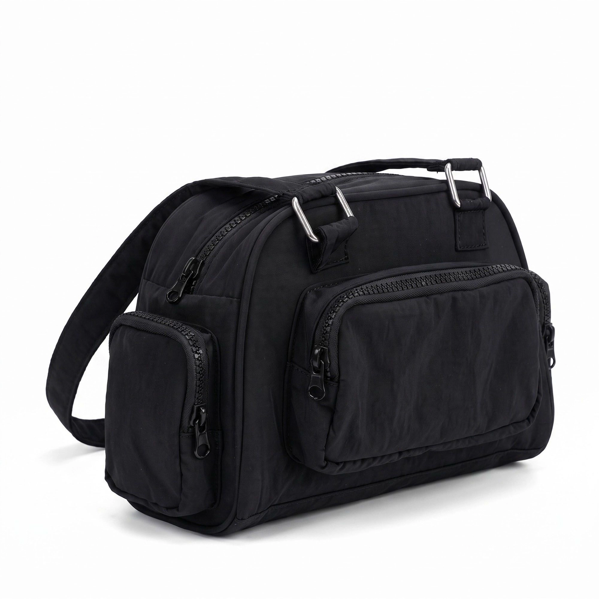 Alilang Women's Multi-Pocket Shoulder Bag with Top Zipper and Front Side Compartments 10x6.5x3.5in