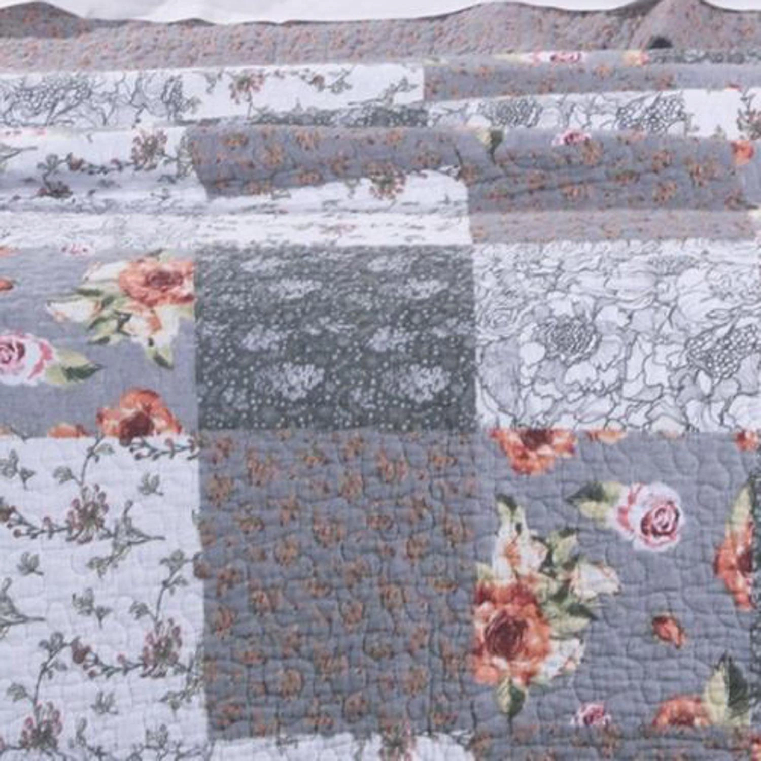 Greenland Home Fashions Barefoot Bungalow Giulia Fabulous Floral and Stencil Prints Reverses Pillow Sham