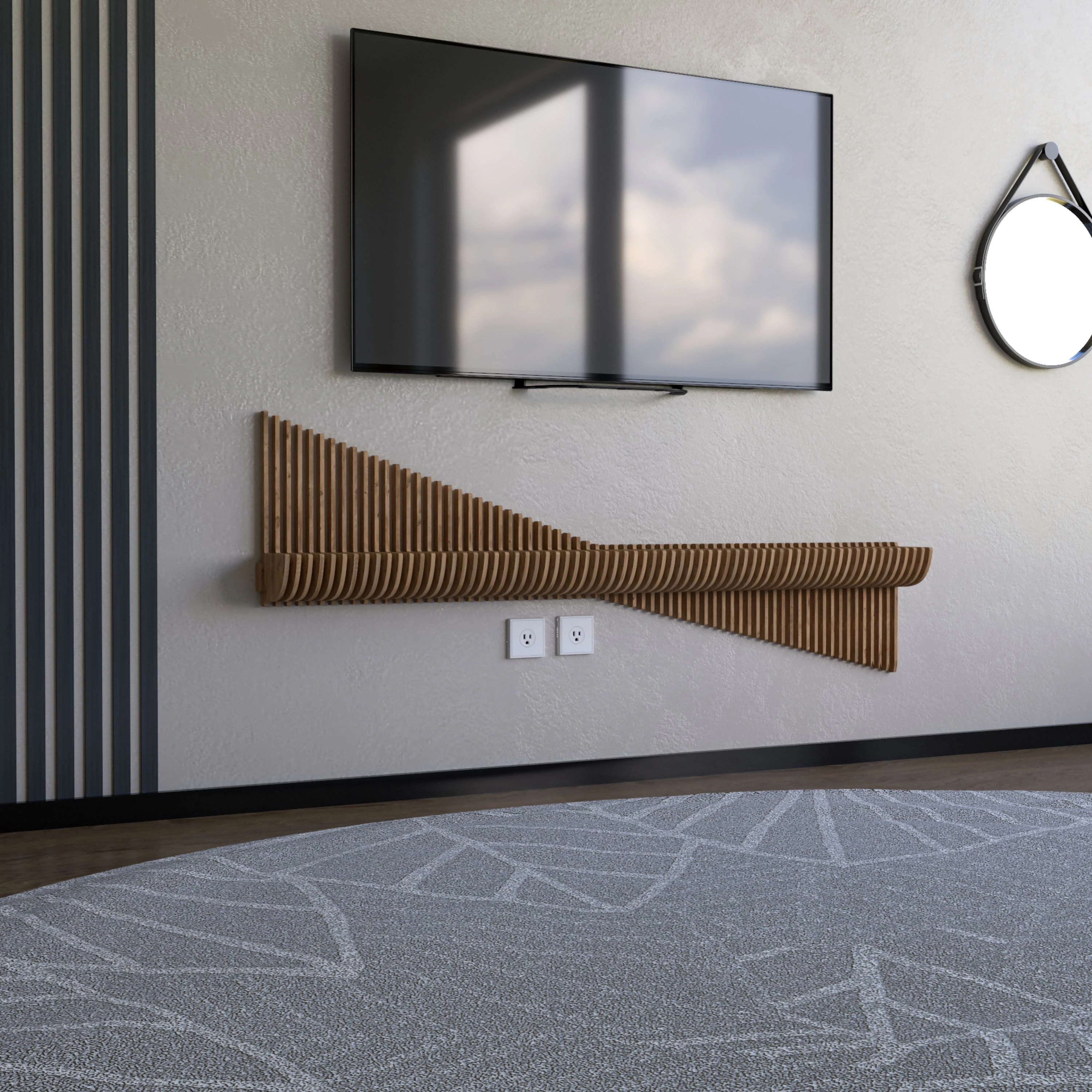 Wear Sierra Parametric 60" 3D Wavy Floating Shelf