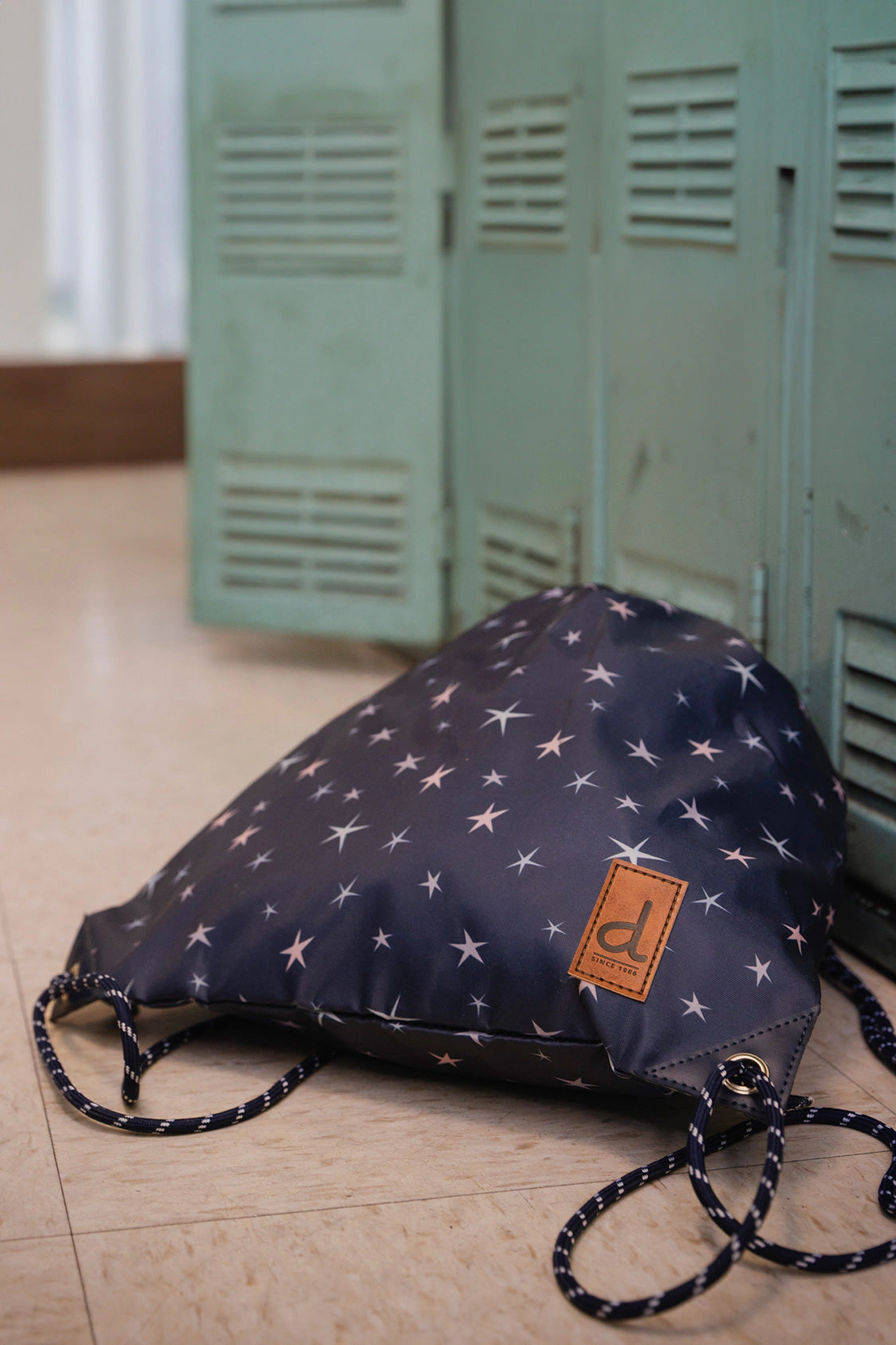 Deux par Deux Girls Lightweight Star Print Drawstring Bag