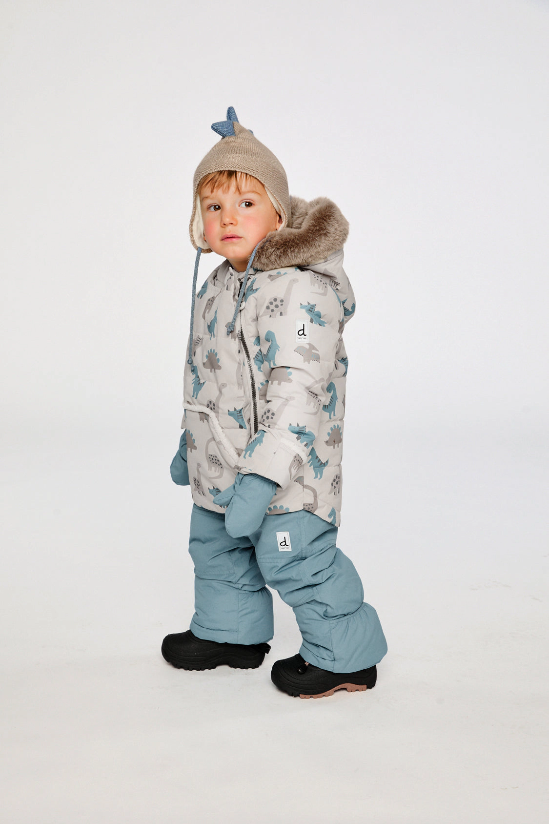 Deux par Boys Animal Print Two Piece Snowsuit with Hooded Coat and Snow Pants