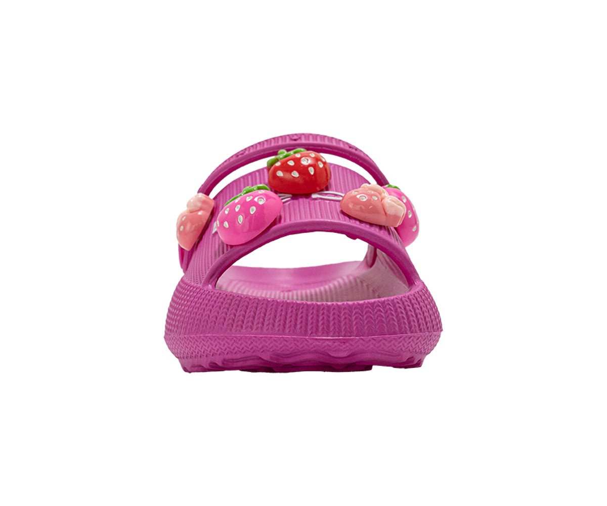 bebe Toddler Girl's Eva Slide Sandals with Charm Detail Slip On Shoes