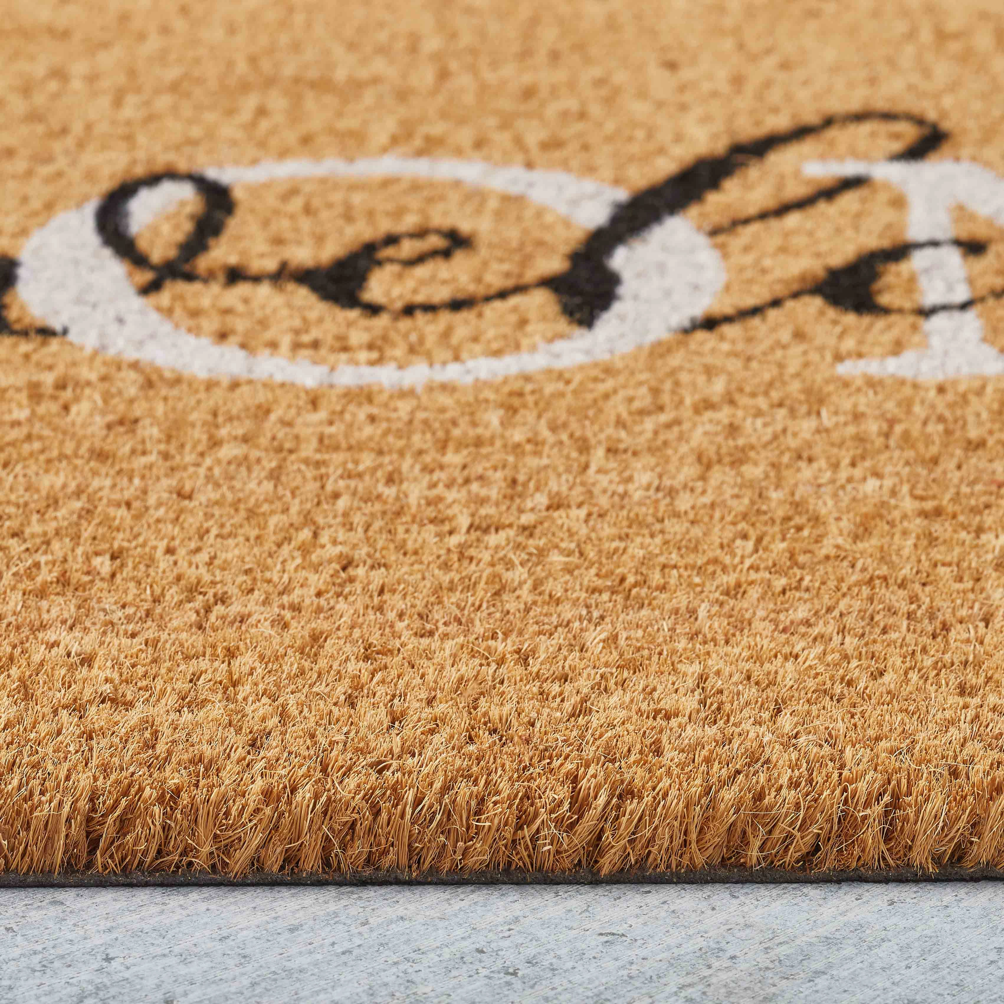 Kate Aurora Welcome Home Calligraphy Bristled Coir Outdoor Welcome Mat - 18"x30"