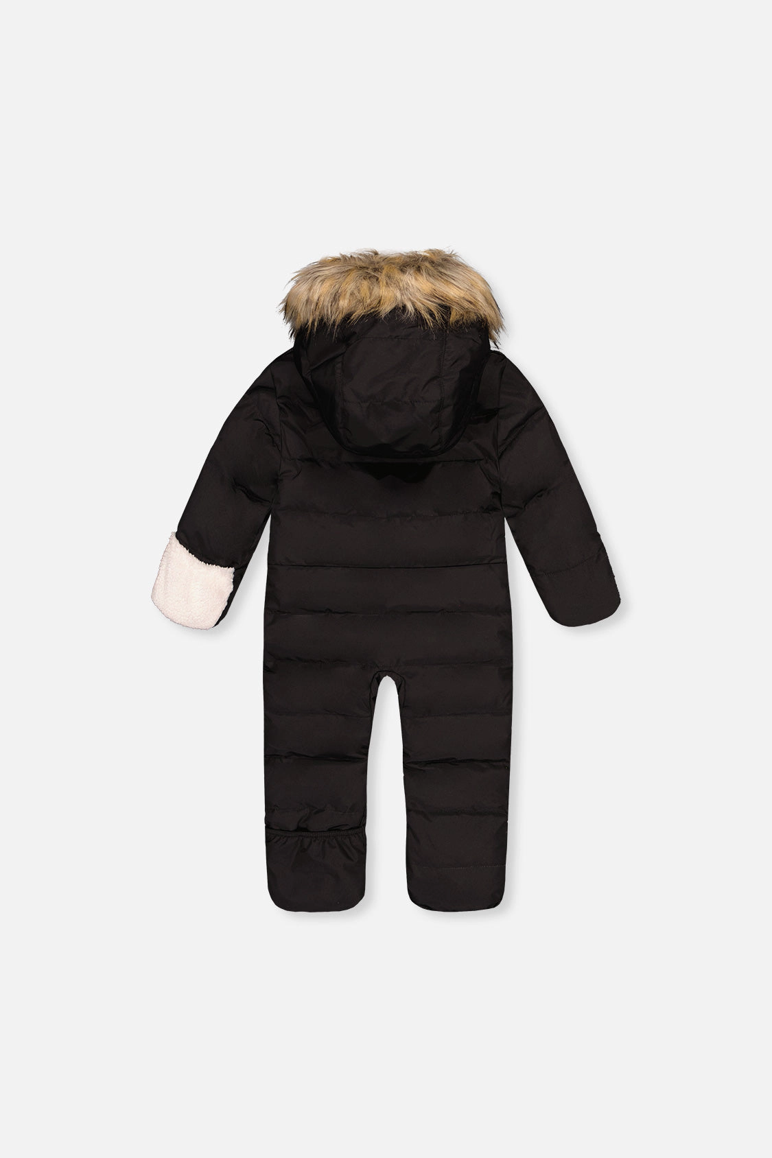 Deux par Unisex Snug One Piece Snowsuit Adapted for Car Seats with Faux Fur-Trimmed Hood