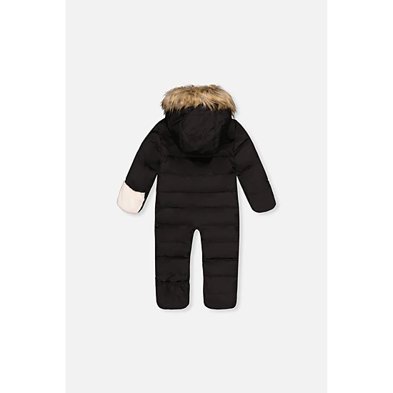 Deux par Deux Unisex Snug One Piece Snowsuit Adapted for Car Seats with Faux Fur-Trimmed Hood