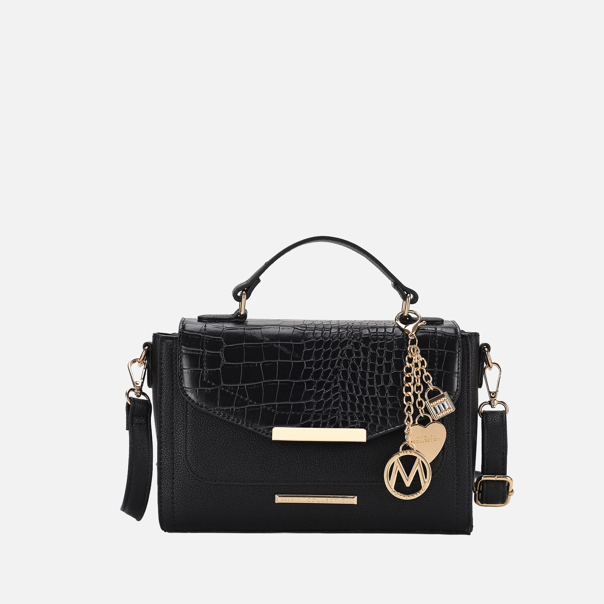 MKF Collection by Mia K Sylvie Crocodile-Embossed Vegan Leather Shoulder Bag