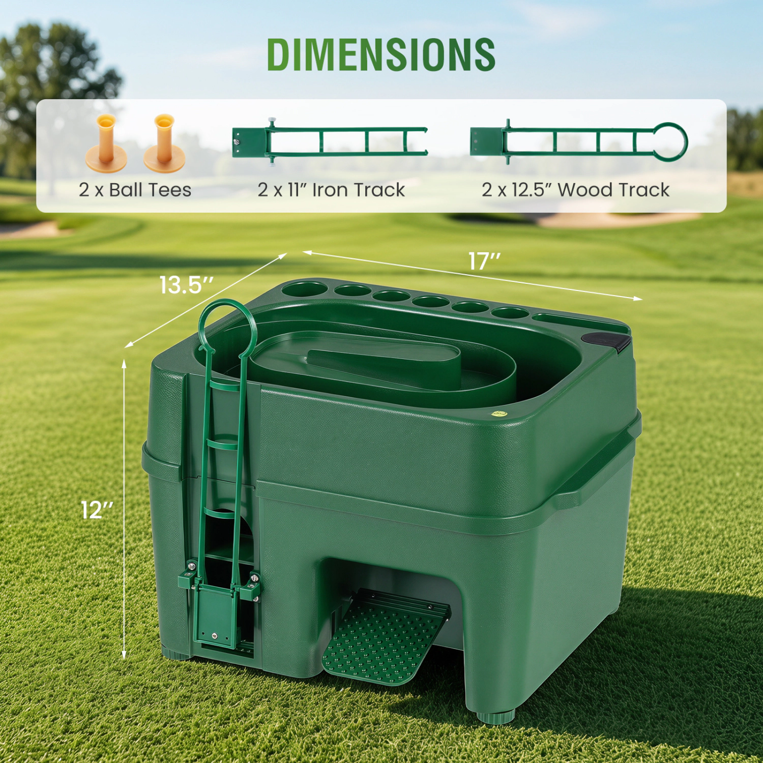 LJG Golf Ball Dispenser 6-Club Holder & 50-Ball Capacity for Beginner Advanced Golfer