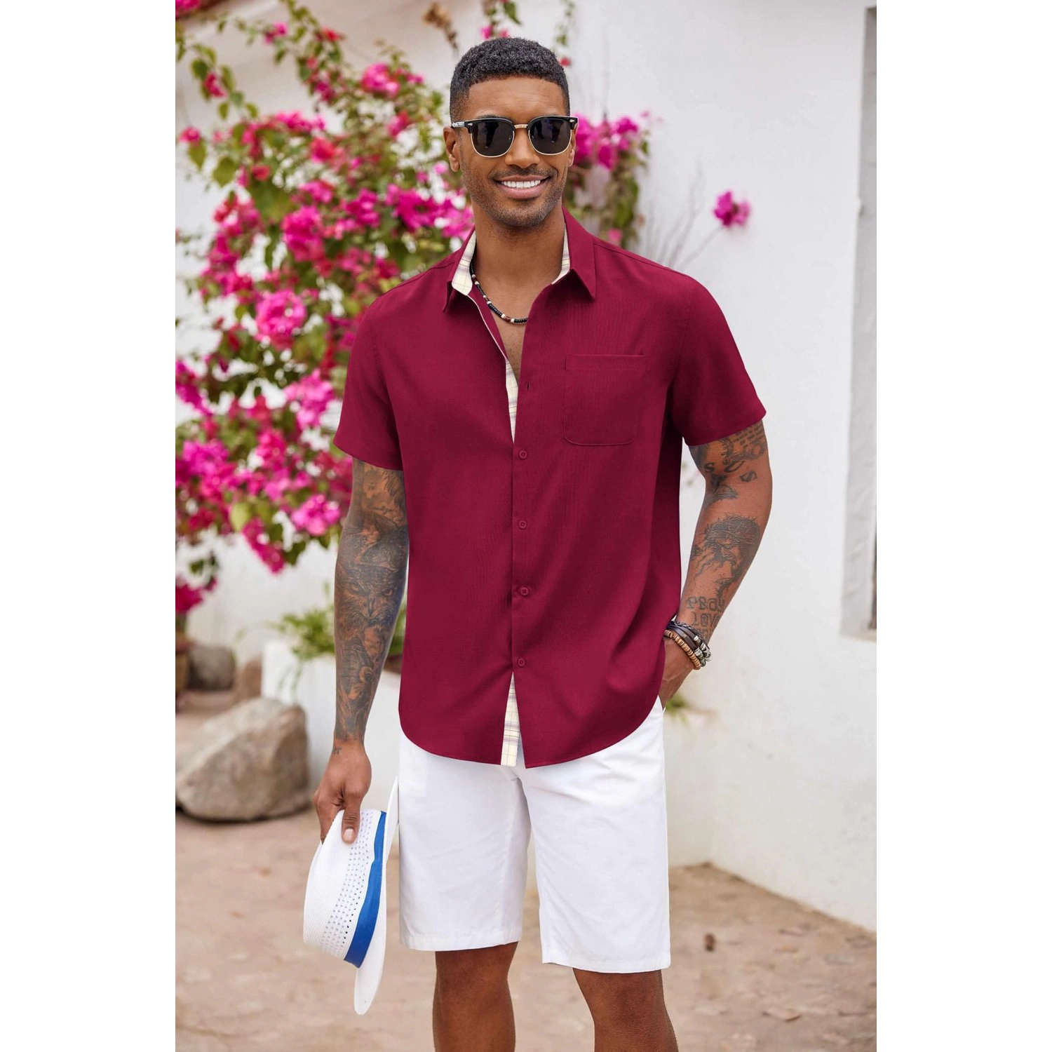 COOFANDY Mens Solid Long Sleeve Blazer One Button Notch Lapel Slim Casual Jacket