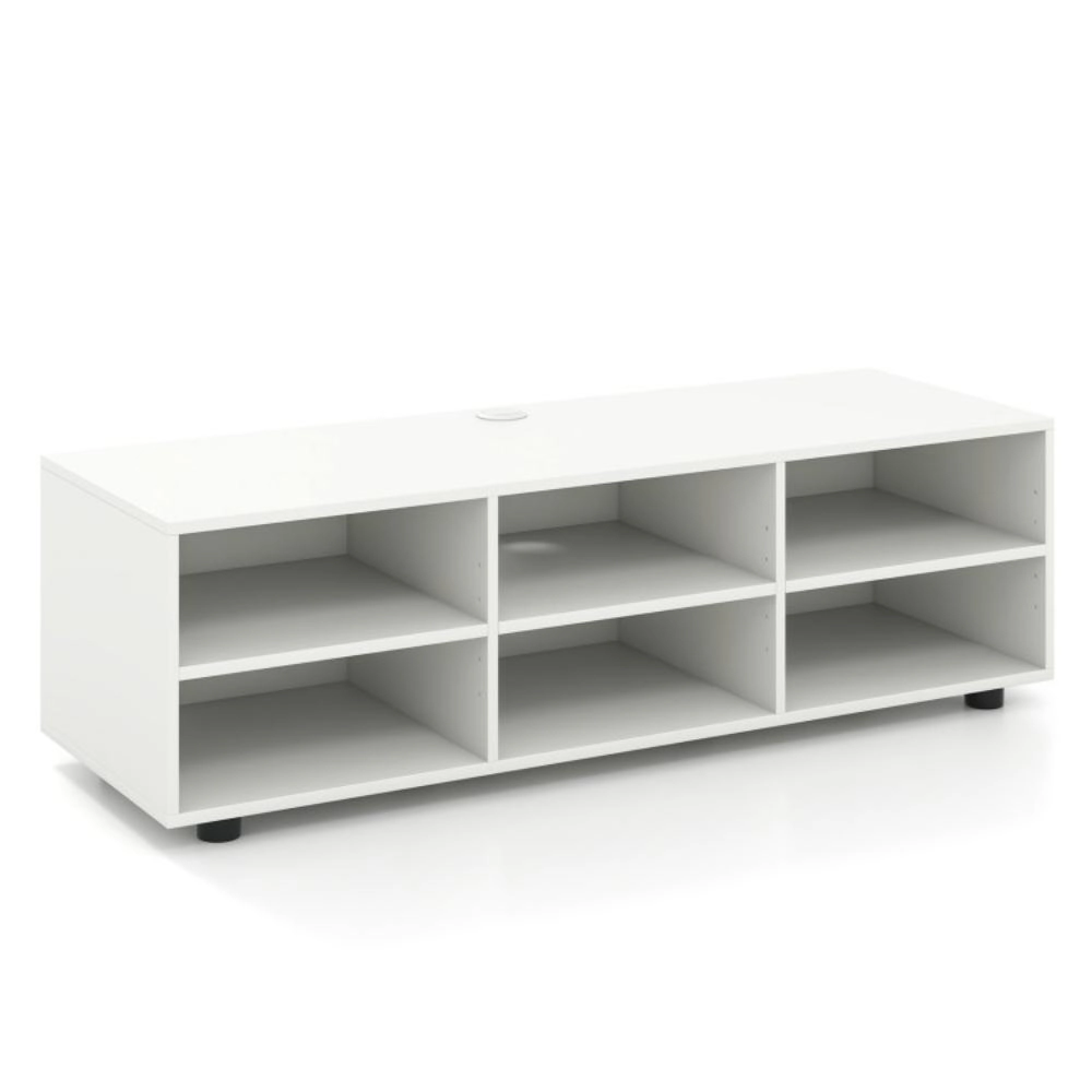 Hivvago Tv Stand For Tv Up To 55 Inch With 6 Storage Compartments-White