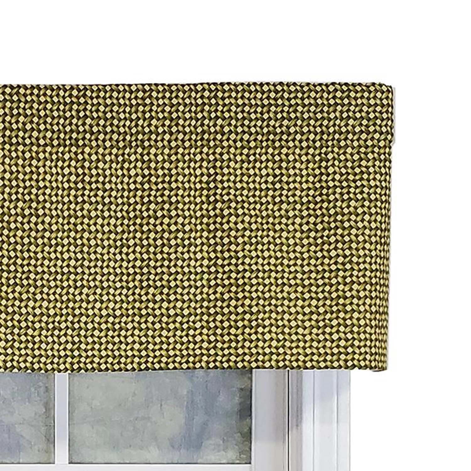 RLF Home Cabana Trellis Window Treatment Tailored Valance 3" Rod Pocket 50" x 14" Yellow