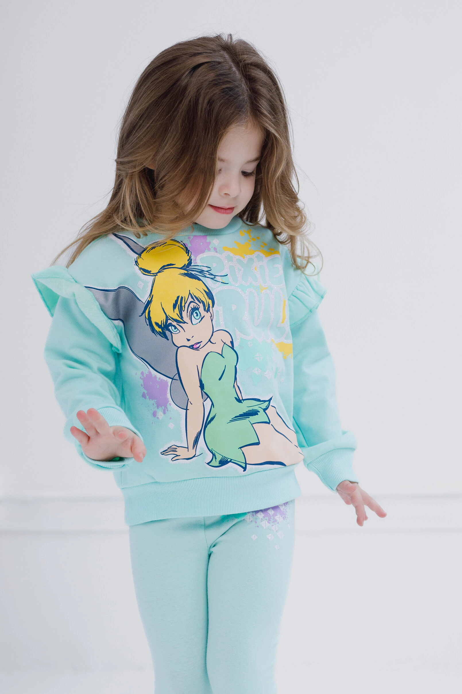 Disney Girls' 2-Piece Fleece Sweatshirt and Leggings Set