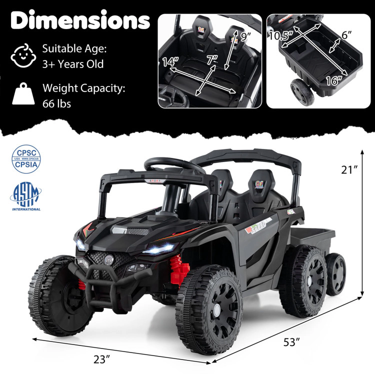 Hivvago 12V Battery Powered Ride On Tractor with Parent Remote Control