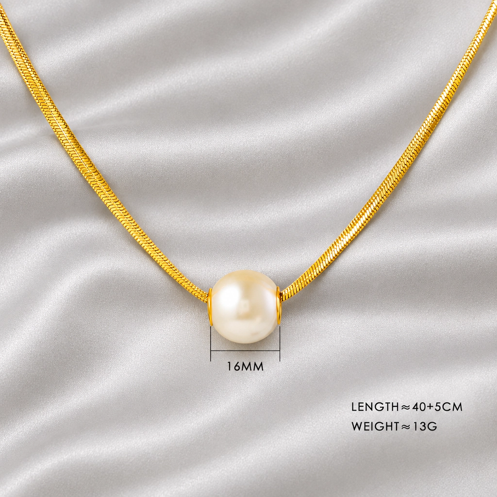 DressAtR Women's 18K Gold Plated Fancy Pearl Necklace