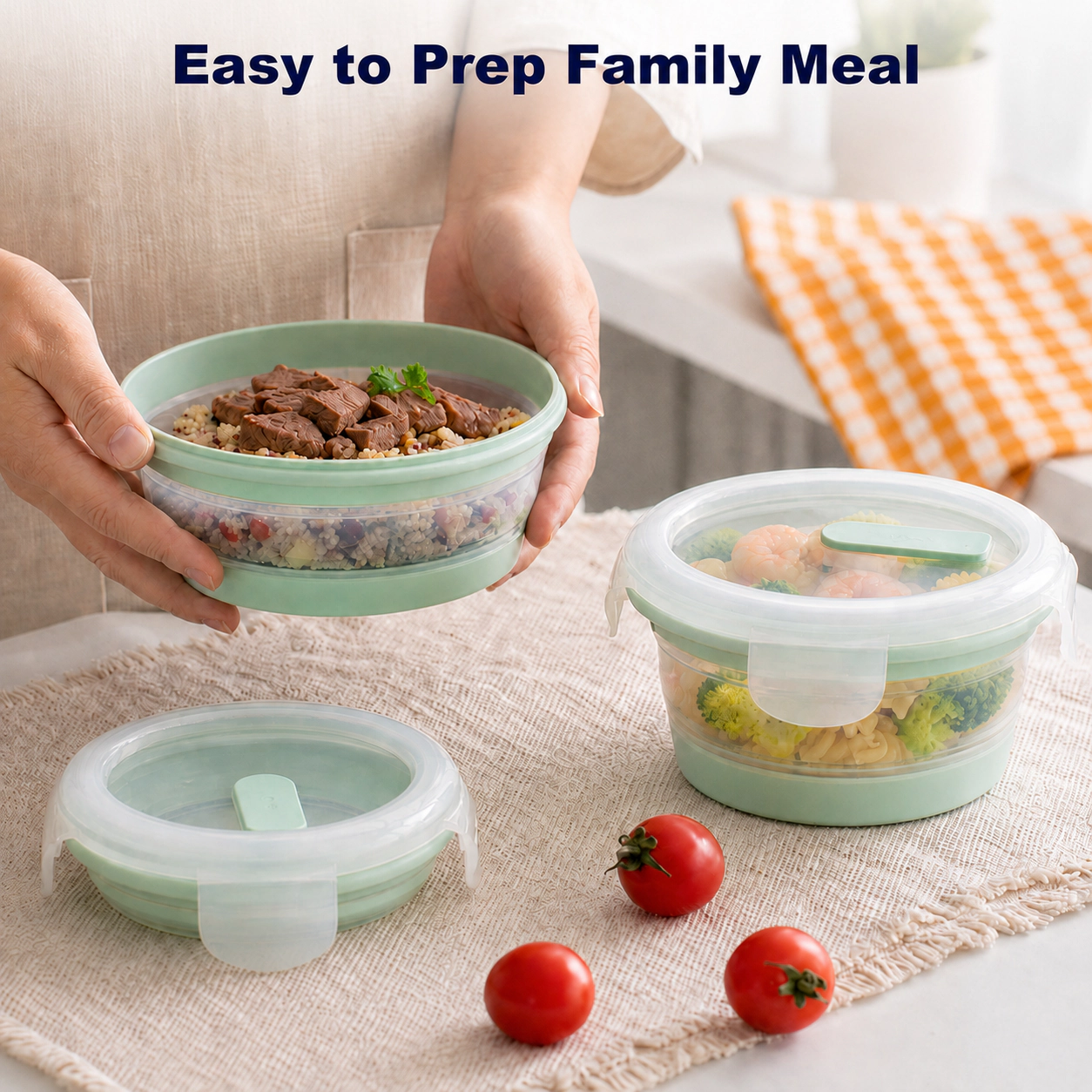 CHEFSPOT Collapsible Silicone Food Storage Bowls 3 Pack