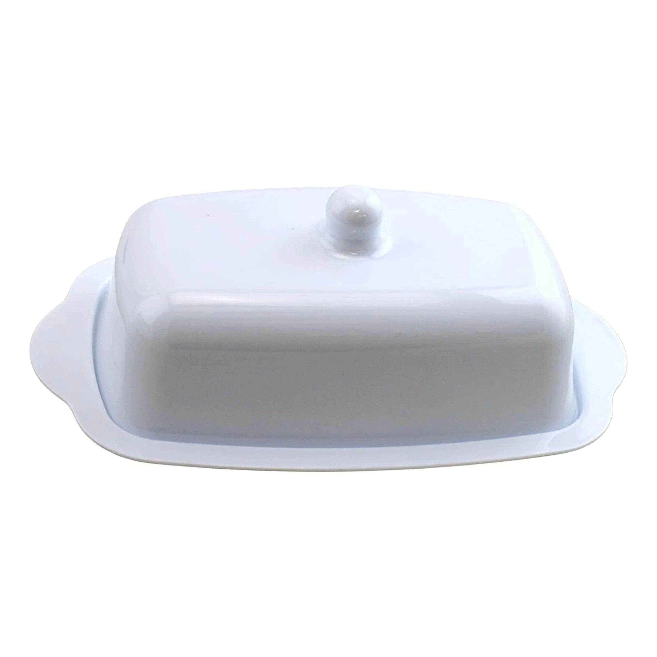 Home Collection White Plastic Butter Dish with Lid