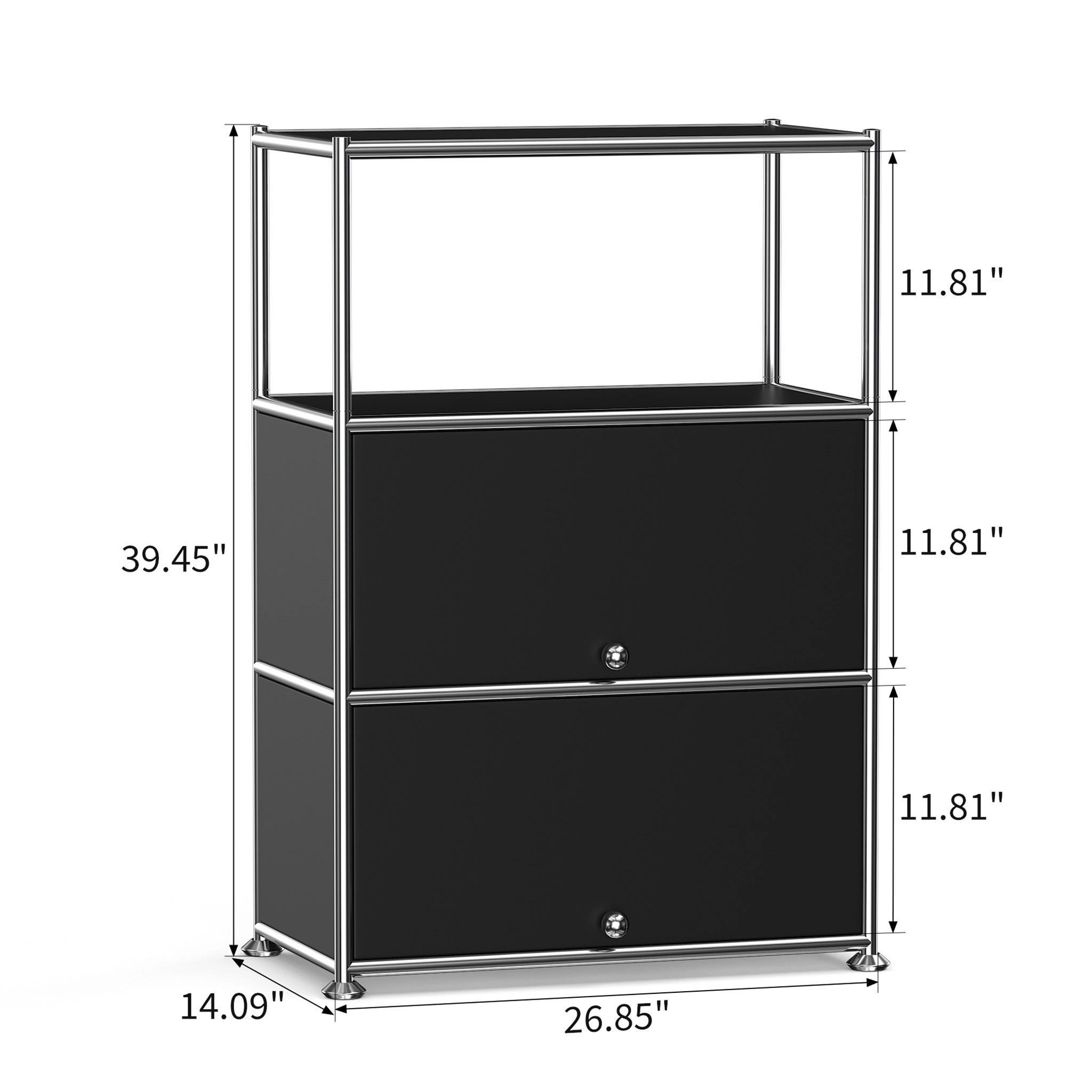 MEGA CASA Modern Modular Metal Storage Cabinet with Shelves