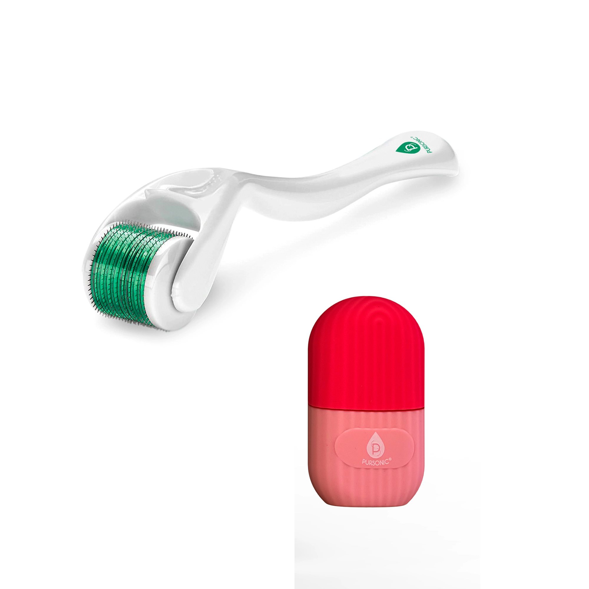 Pursonic Unisex Skincare Ice Cube Facial Roller Massager and Micro Needle Derma Roller