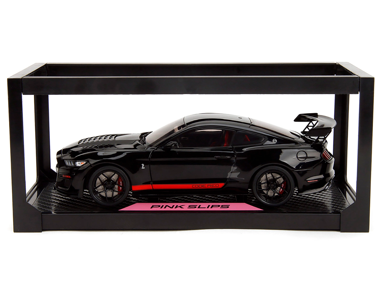 Jada Shelby GT500 "Code Red" Black with Red Stripes "Pink Slips" Series 1/18 Diecast Model Car by Jada