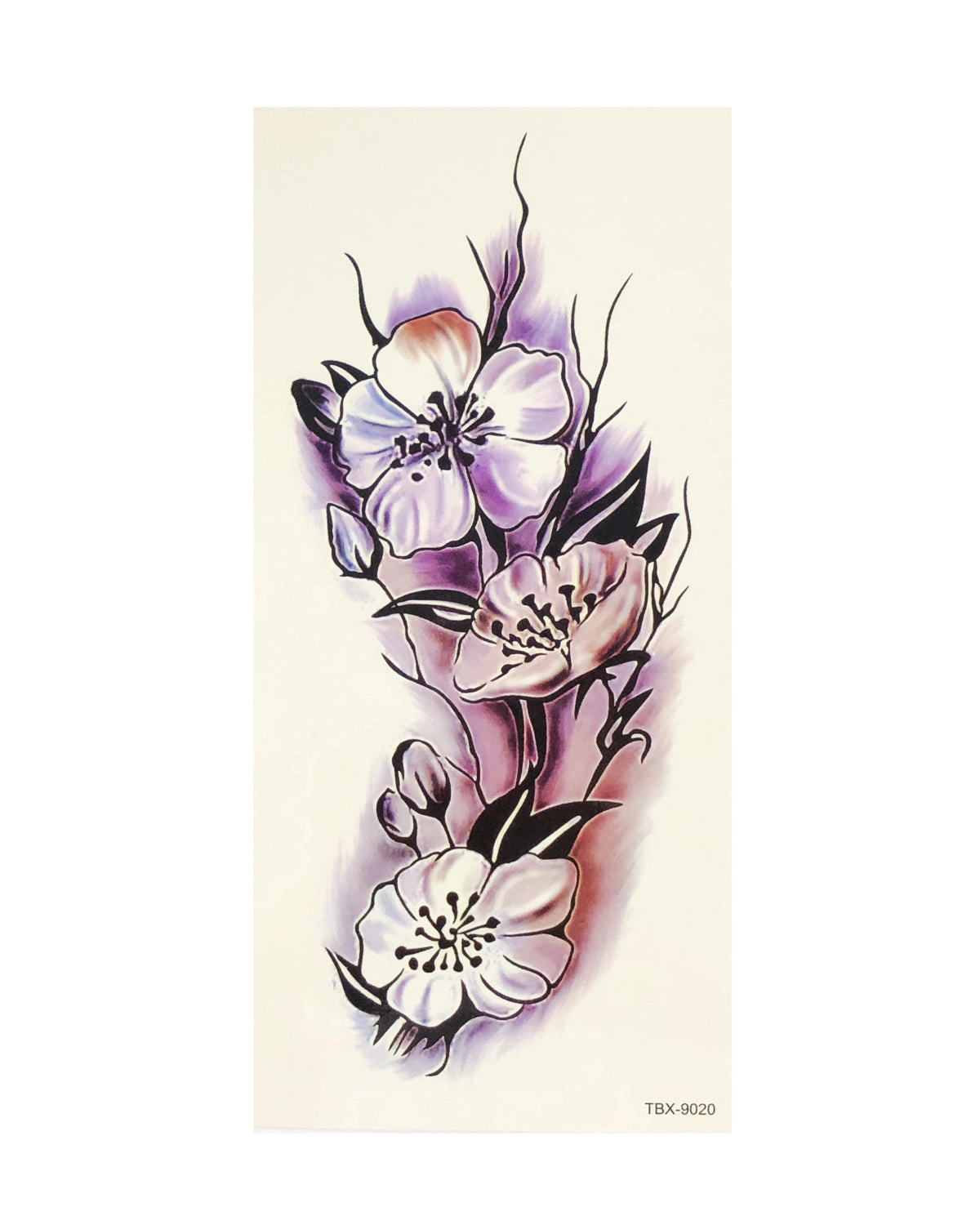 Wrapables Floral Temporary Tattoos Body Art Water Tattoos (8 Sheets
