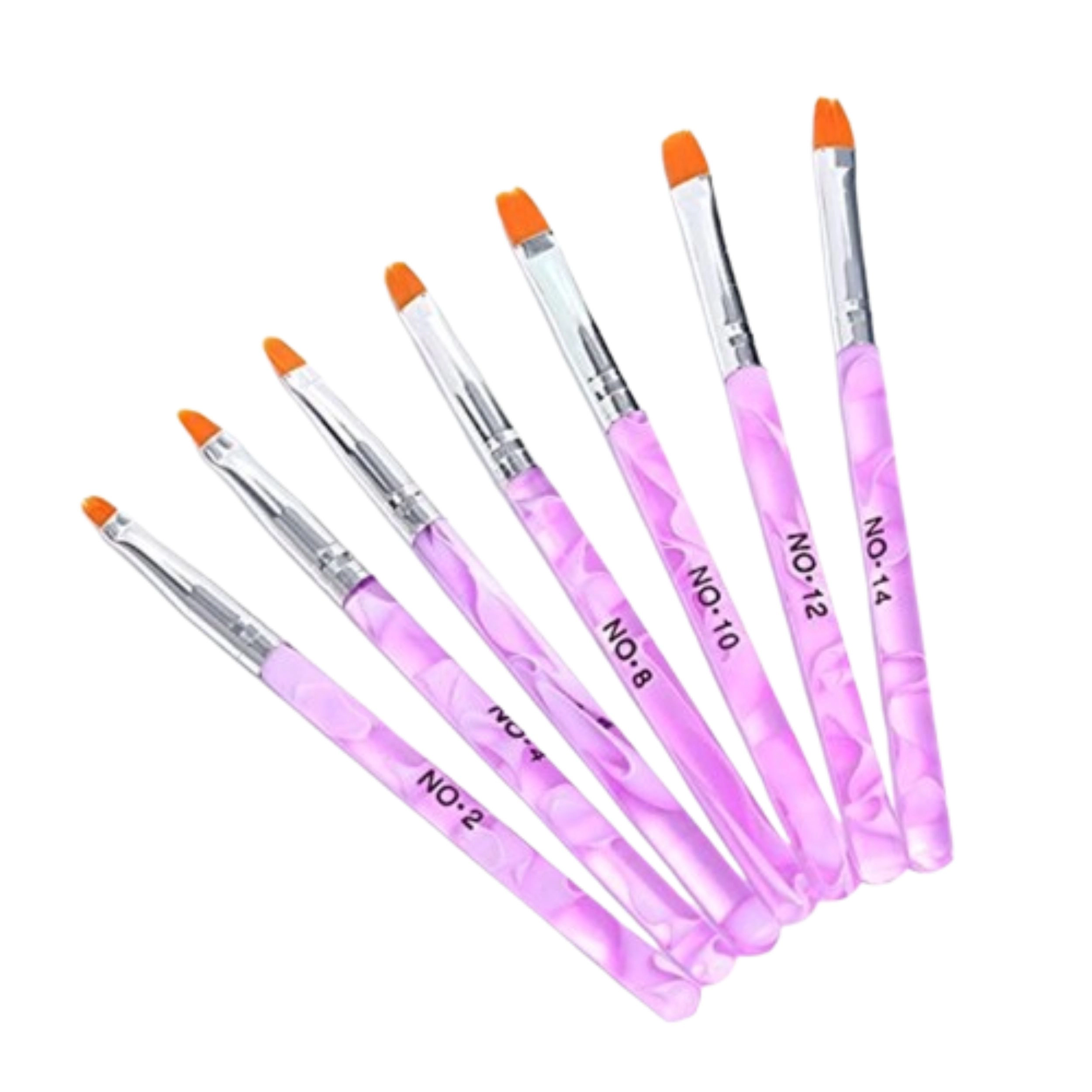 Home Collection Acrylic and UV Gel Nail Art Painting Brush Set Pack of 7