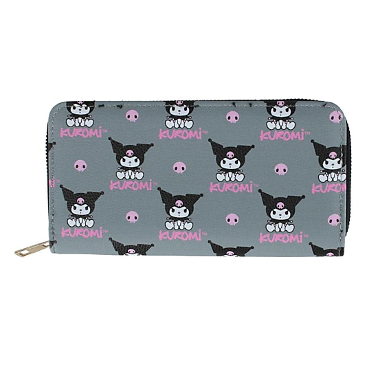 CTM Women's Hello Kitty Kuromi Vegan Leather Deluxe Zip Wallet