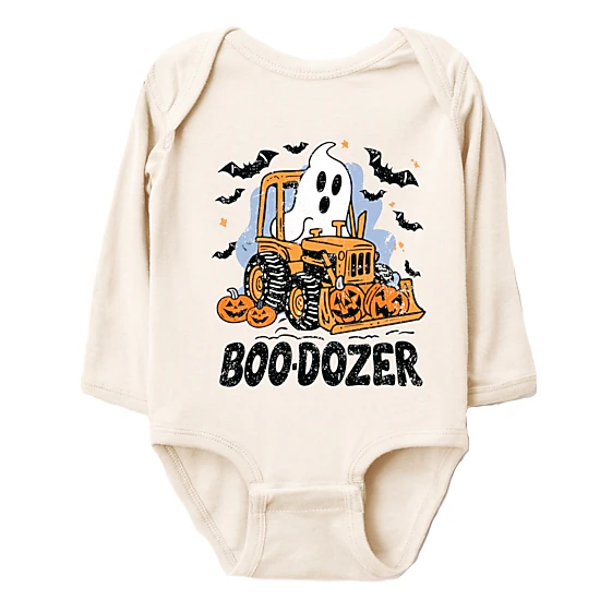 The Juniper Shop - Infant Long Sleeve Bodysuit - Boodozer Pumpkins