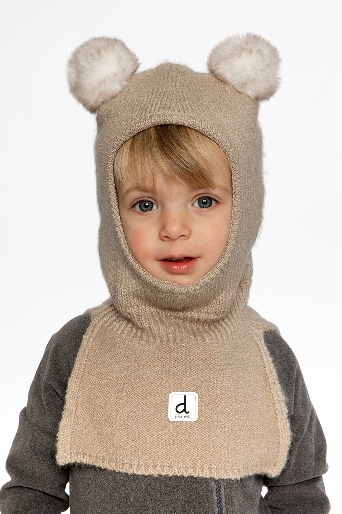 Deux par Unisex Bear Ear Knit Balaclava